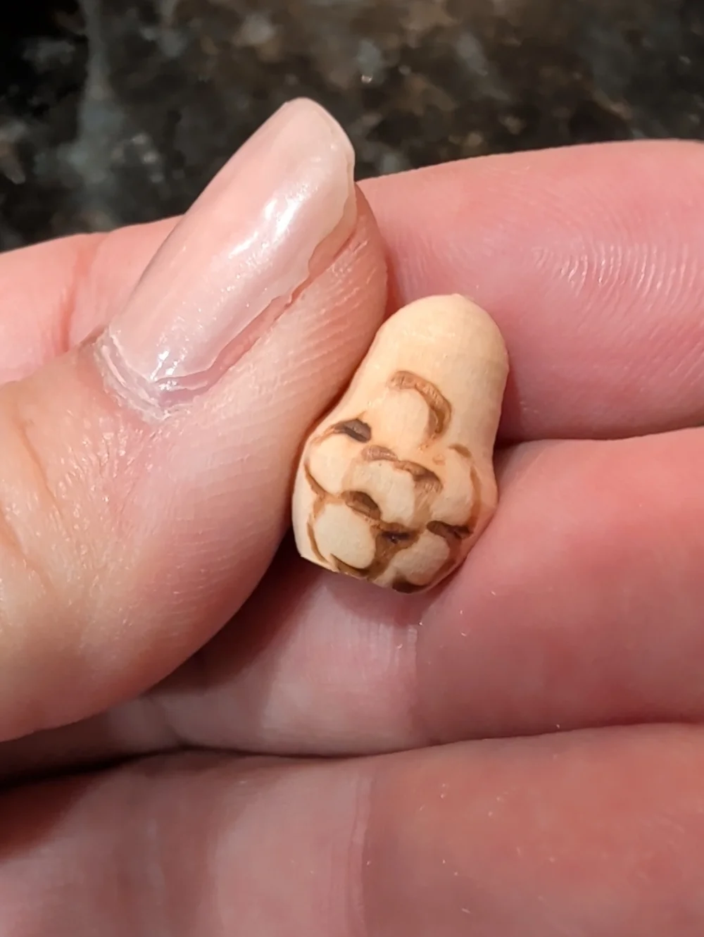 Hand-Painted Beige Matryoshka-Style Bird Toy